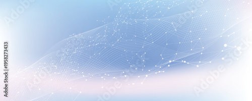 Abstract tech network connection dots. Digital technology and big data analysis background. White background with plexus lines. Futuristic technology concept.