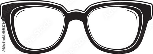Minimalist black eyeglasses icon isolated on white background vector design
