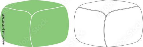 Green and white ottoman silhouettes furniture