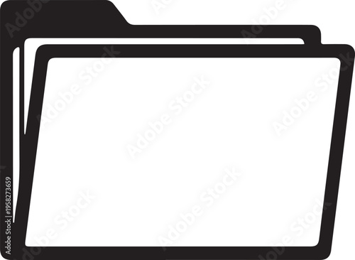minimalist black folder icon isolated on white background vector illustration