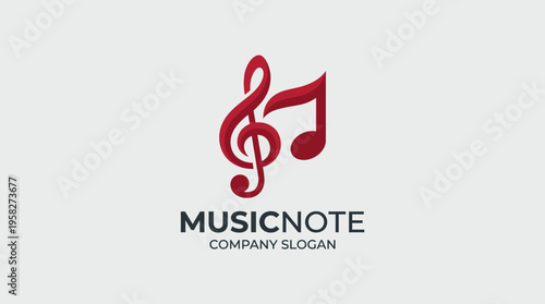 This image features a creative logo design for a music-related brand, showcasing a combination of music notes and a catchy slogan for eye-catching branding.