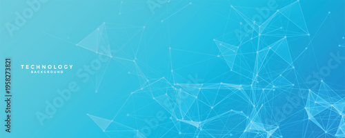 Abstract tech network connection dots. Digital technology and big data analysis background. White background with plexus lines. Futuristic technology concept.