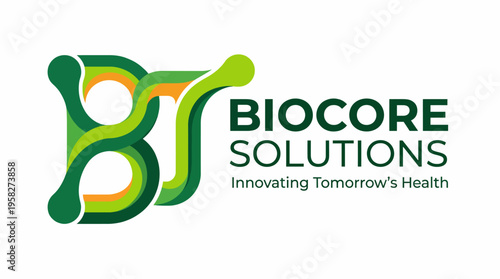 A contemporary logo design with organic shapes symbolizing health and innovation, suitable for healthcare, biotechnology, and wellness organizations.