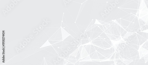 Abstract tech network connection dots. Digital background and big data technology. Blue background with plexus lines. Futuristic technology concept.