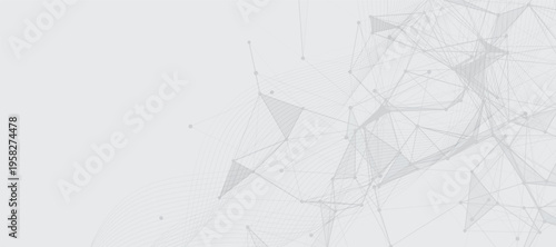 Abstract tech network connection dots. Digital background and big data technology. Blue background with plexus lines. Futuristic technology concept.