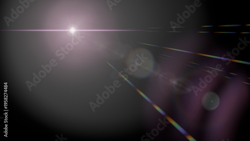 Canvastavla flare light len sun effect purple prism optical lens flare diagonal rainbow stre