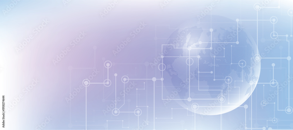 Fototapeta premium Global network connection concept. Social network communication in the global business. Big data visualization. Futuristic technology concept.