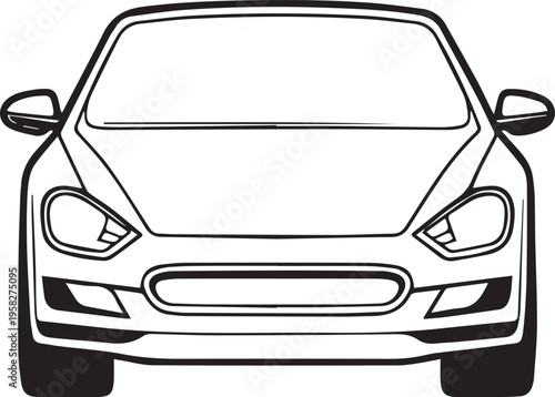 modern sedan car front view icon isolated on white background vector illustration
