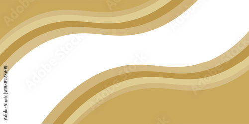 Elemen kurva latar belakang garis emas vektor dengan spasi putih untuk desain teks dan pesan, Eps10