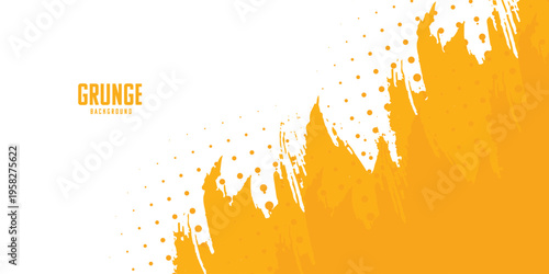 Abstrac yellow grunge texture background with halftone