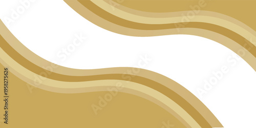 Elemen kurva latar belakang garis emas vektor dengan spasi putih untuk desain teks dan pesan, Eps10