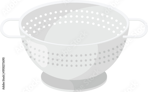 Kitchen Colander Flat Illustration. Clean Icon Design Element Isolated on White Background