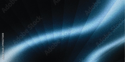 Glowing blue abstract shape, dark grainy black blue background with glass effect, noise texture futuristic dynamic poster header cover wallpaper banner backdrop