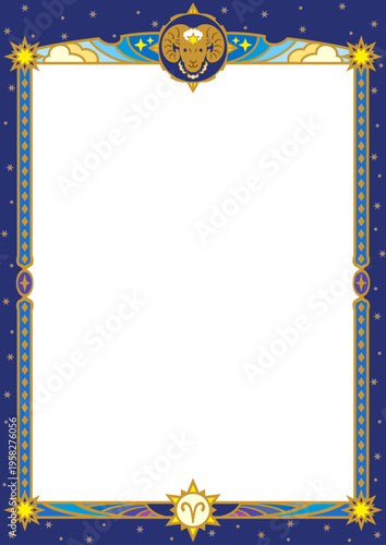 牡羊座イラスト枠（カラー１）