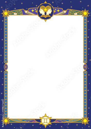 双子座イラスト枠（カラー１）