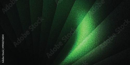 Glowing green abstract shape dark grainy black background noise texture futuristic dynamic poster, futuristic banner