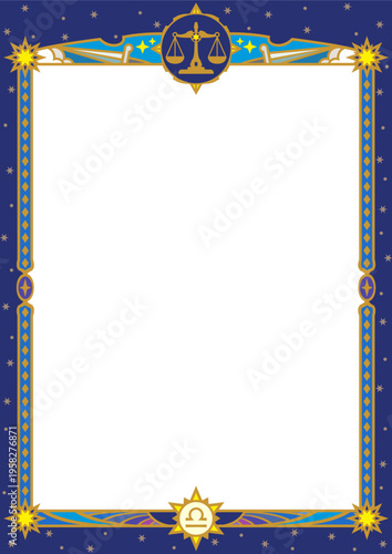 天秤座イラスト枠（カラー１）