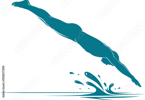 A person dives into a body of water making a big splash