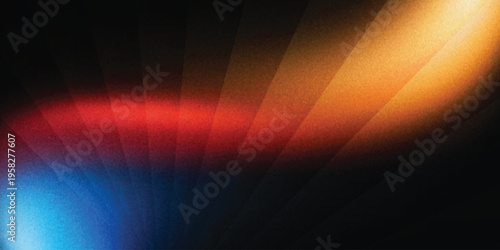 Abstract background yellow blue red color flow grainy wave dark noise texture
