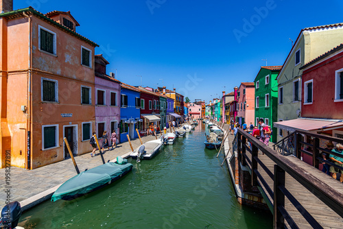 View of the island of Burano in the Venice lagoon (Italy)