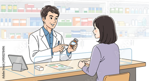 Pharmacist Consults Patient About Medication.