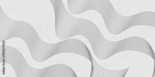 Abstract vector background with black wavy lines vector
