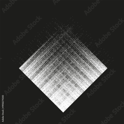 Square hatch Vector. Diamond shape detail. White texture element. Black background focus. Manual vector only. No autotrace used.