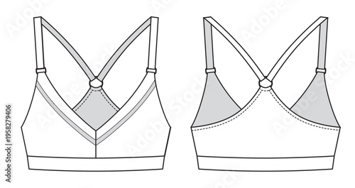 Womans bra top fashion sketch
