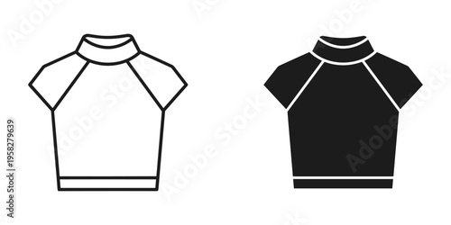 Tshirt Icon Set Apparel Template Commercial