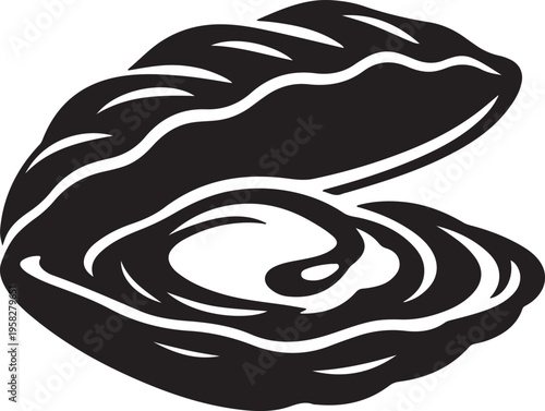 Oyster silhouette vector