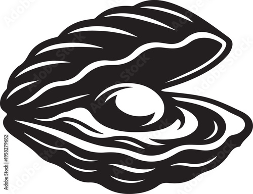 Oyster silhouette vector