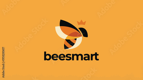 This logo features a creative bee design with vibrant colors, emphasizing nature and creativity, perfect for branding related to bees, honey, or environmental products.