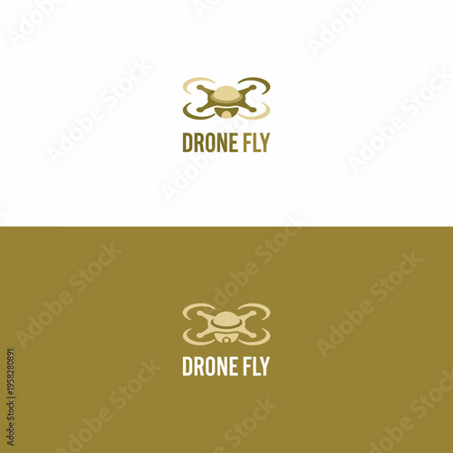 The Drone Fly logo showcases a modern drone graphic, symbolizing innovation and technology, ideal for businesses related to aerial photography and drone services.