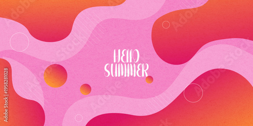 Creative concept of summer bright and juicy abstract background. Modern abstract art pattern design with liquid shapes with overlay effect. Suit for poster, cover, banner, web