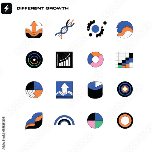 Set of flat vector business icons for web, communication, and interface design