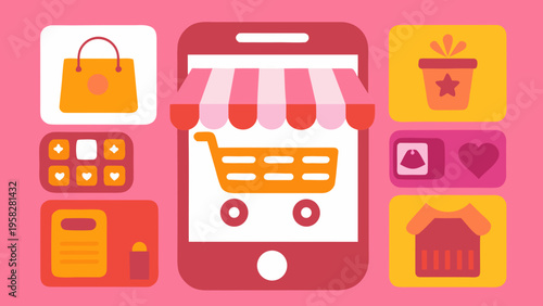 shopping cart icon set