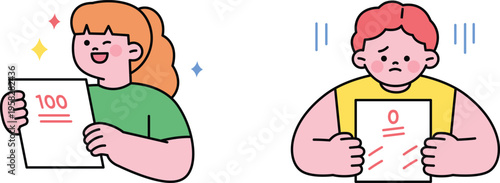 Contrasting reactions to a math problem between two children