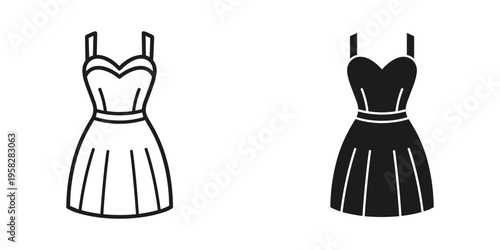 Dress Icon Fashion Silhouette Commercial Style