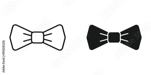 Bow Tie Icon Set Formal Accessory Symbol Commercial Use