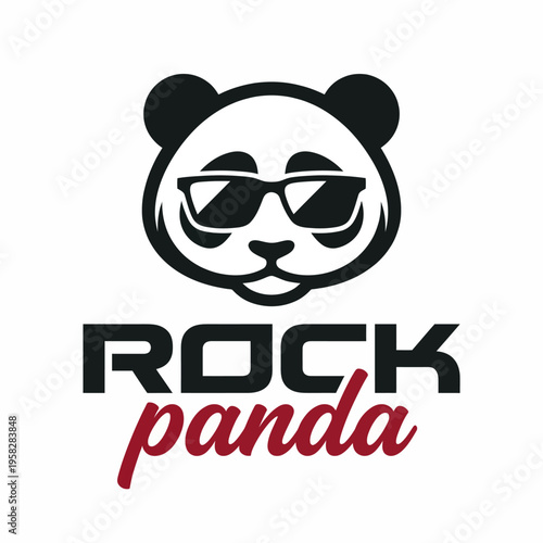 This logo features an adorable panda wearing sunglasses, creating a playful and trendy image, ideal for branding in entertainment or lifestyle sectors.