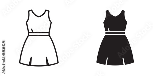 Dress Icon Set Fashion Apparel Template