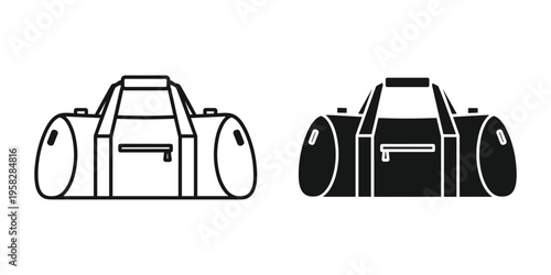 Duffel Bag Silhouette Vector Travel Gear