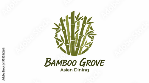 A serene logo featuring bamboo stalks design representing the Bamboo Grove Asian Dining, encapsulating relaxation and traditional Asian culinary culture.