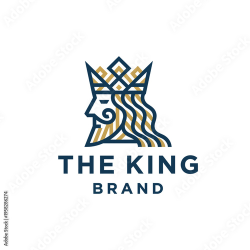 Featuring a regal crown illustration, this logo symbolizes power and prestige, ideal for a brand that embodies strength and nobility. It stands out with a modern artistic style.
