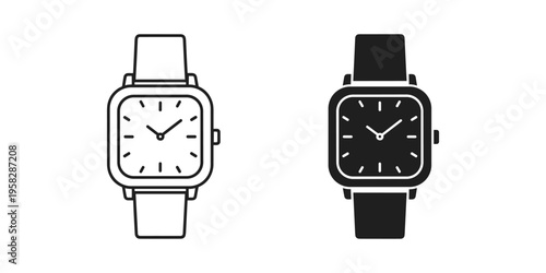 Watch Icons Timekeeping Accessory Vector Graphics Commercial