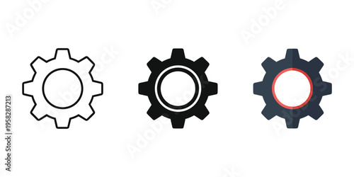 gear icons set vector illustration, flat design