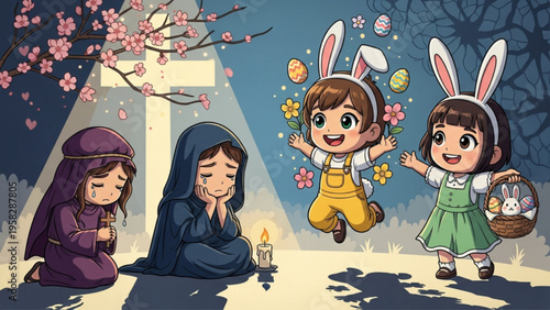 Contrast of Sorrow and Joy: Religious Mourning and Easter Celebration