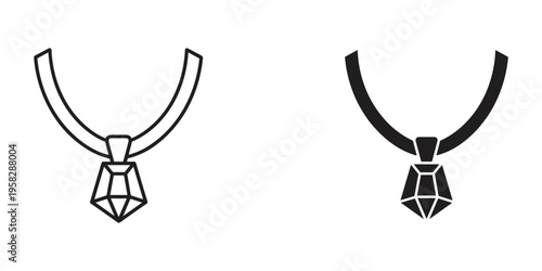 Gemstone Necklace Icon Commercial Design