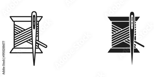Thread Needle Icon Crafting Concept
