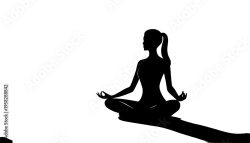 silhouette of a woman in yoga position